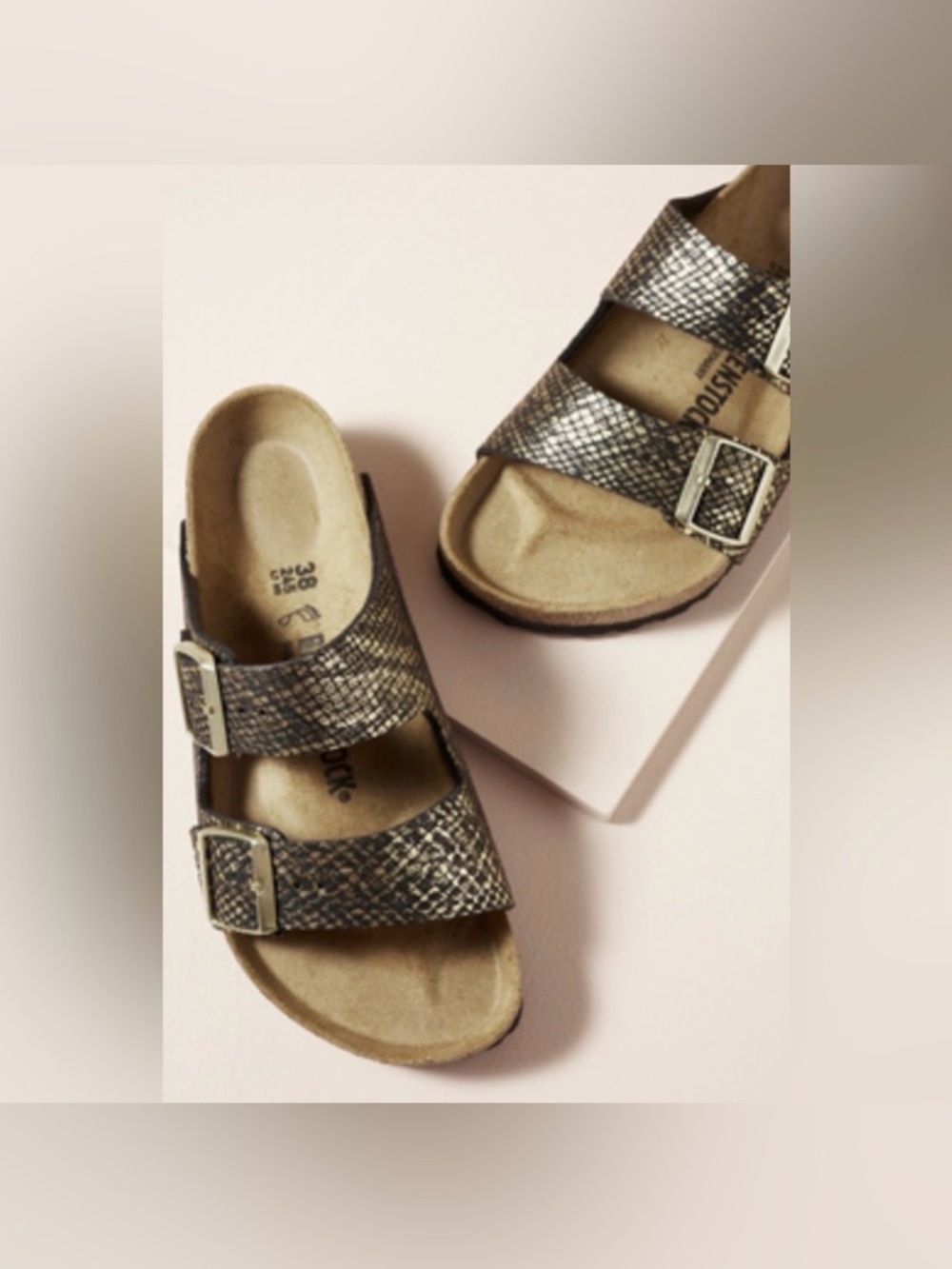 Birkenstock NWOT Women’s Arizona Two Strap Side Buckle Sandal Python Size 41